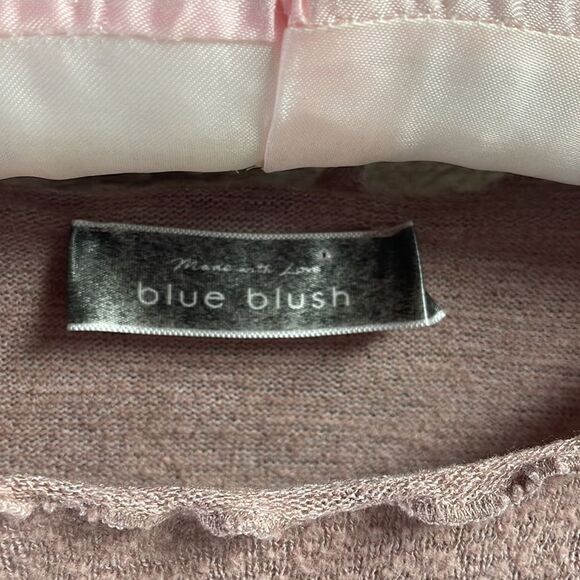 Blue Blush Long Sleeve Crop Top, Size Small, Dusty Rose - Picture 4 of 4